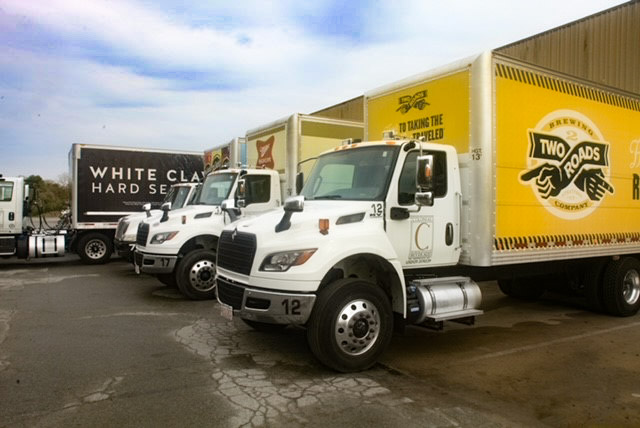Parked Trucks with Alcahol Company Logos